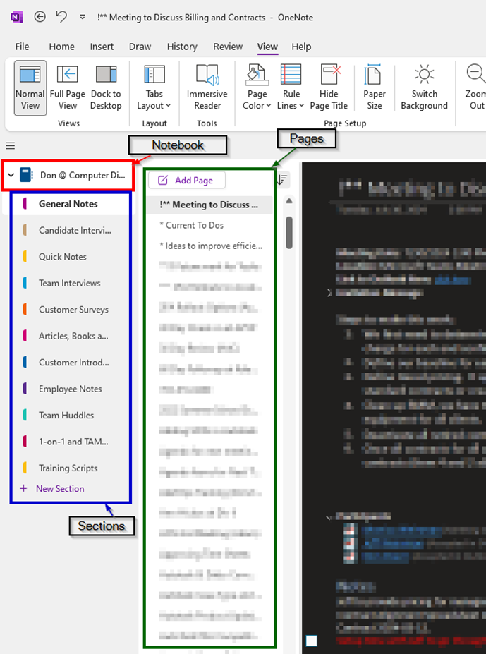 OneNote Structure OneNote Structure
